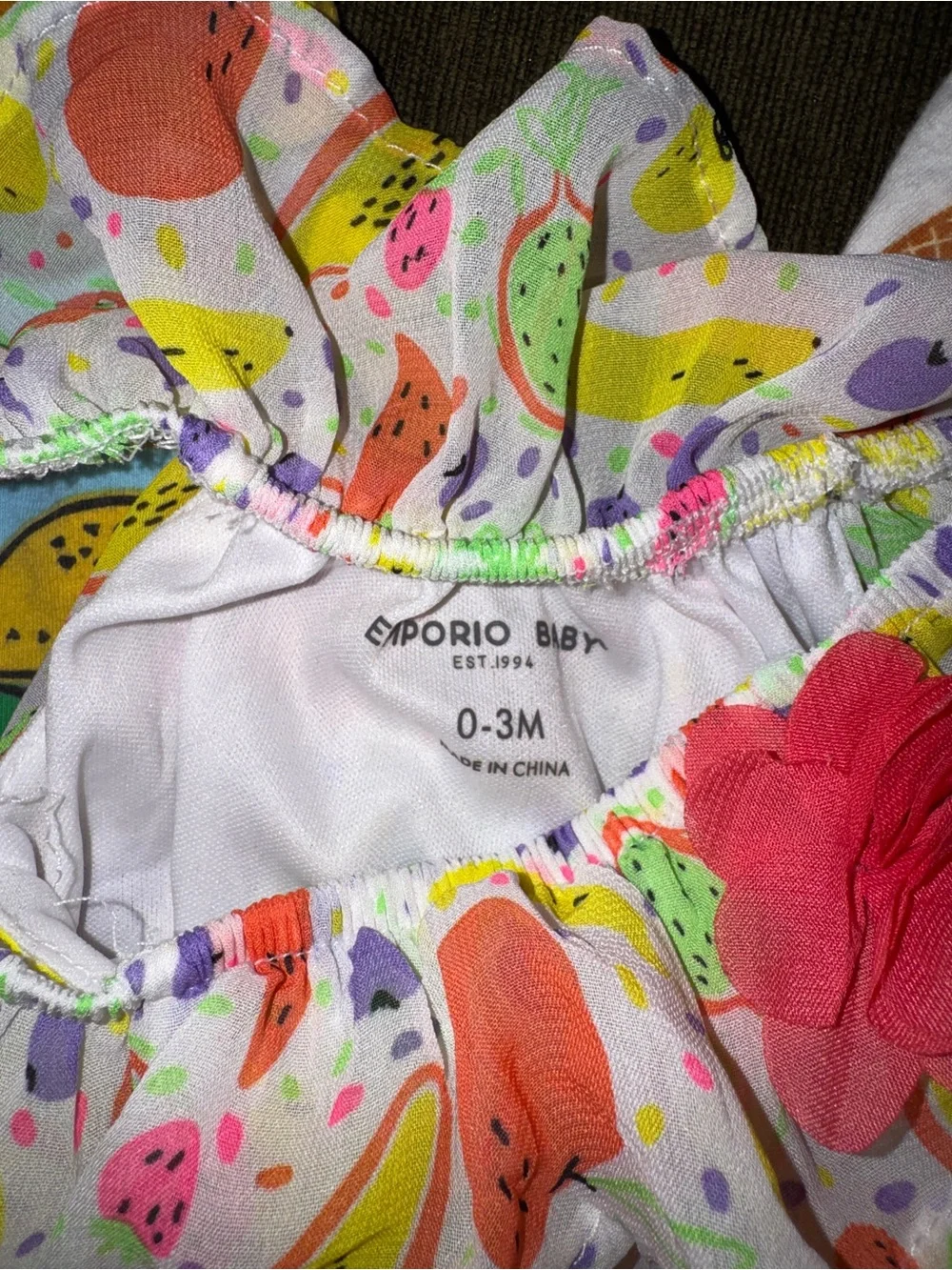 3-Piece Baby Girl Fruit & Ice Cream Romper Set - Colorful Prints - Picture 2 of 4